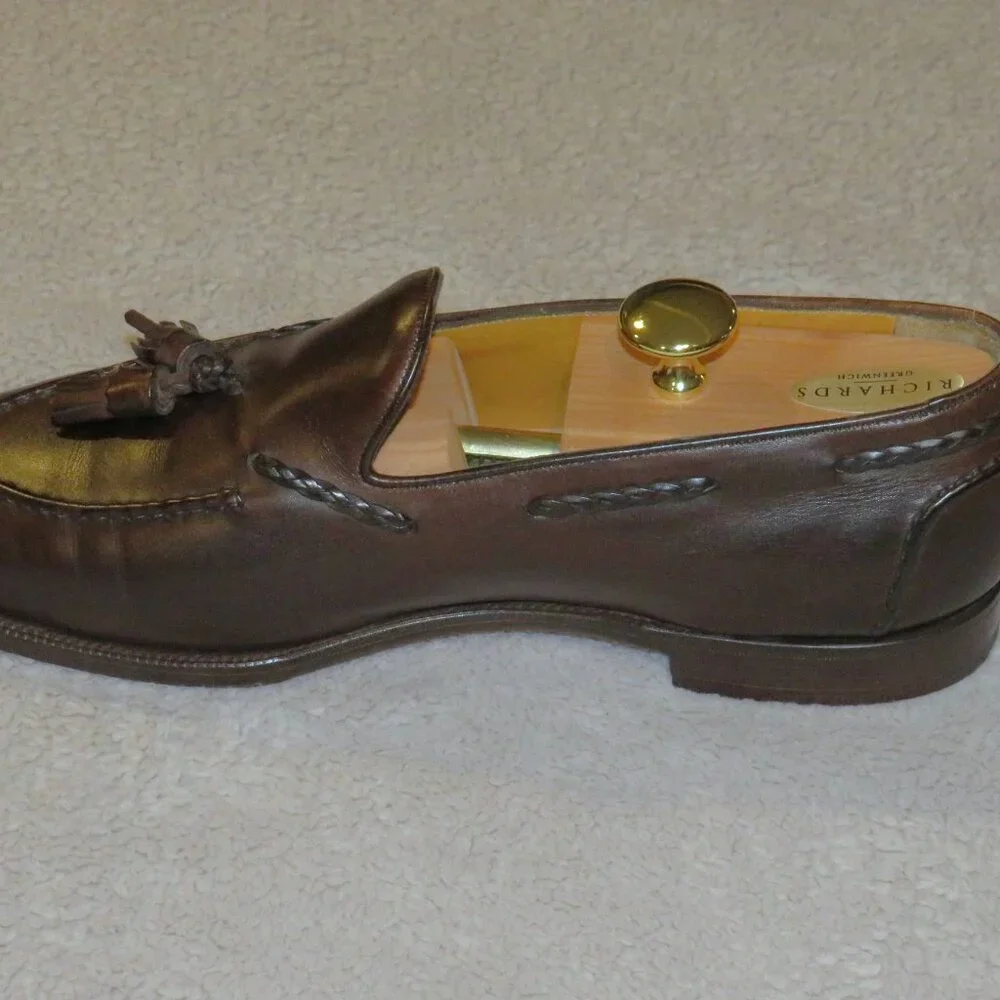 Edward Green Belgravia Dark Oak Antique Loafers 10.5 C NWB - Picture 3 of 15